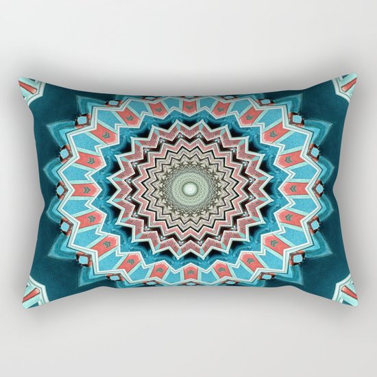 Blue And Turquoise Pattern Rectangular Pillow