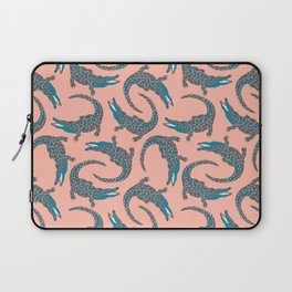 Crocodiles (Pink and Teal Palette) Laptop Sleeve