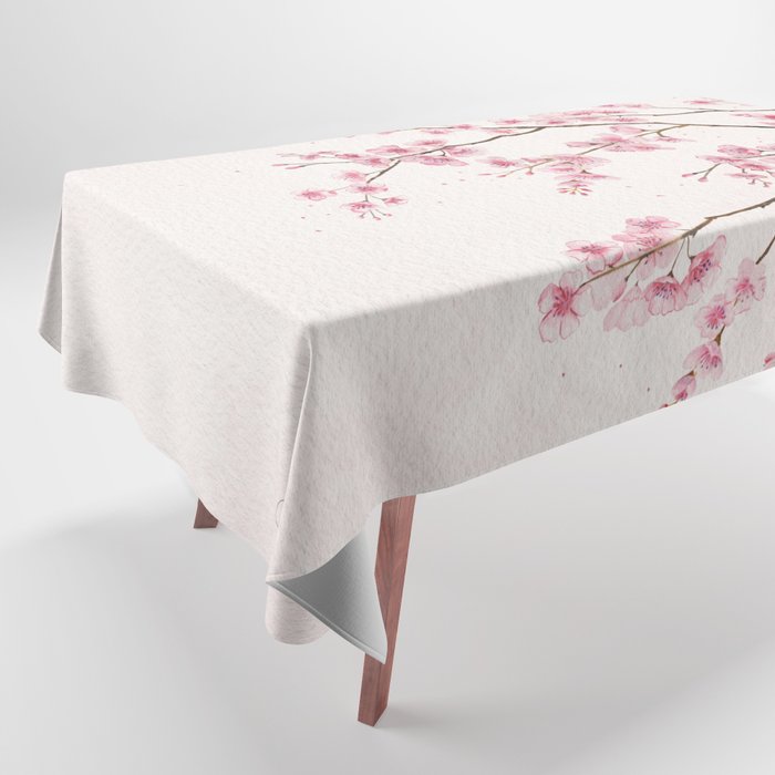 Can You Feel Spring? - Cherry Blossom Tablecloth by Melly Terpening