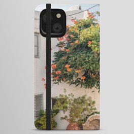 Greek Street Corner | Overgrown Trees and Pottery on the Streets of Naxos | Summer & Travel Photography iPhone Wallet Case