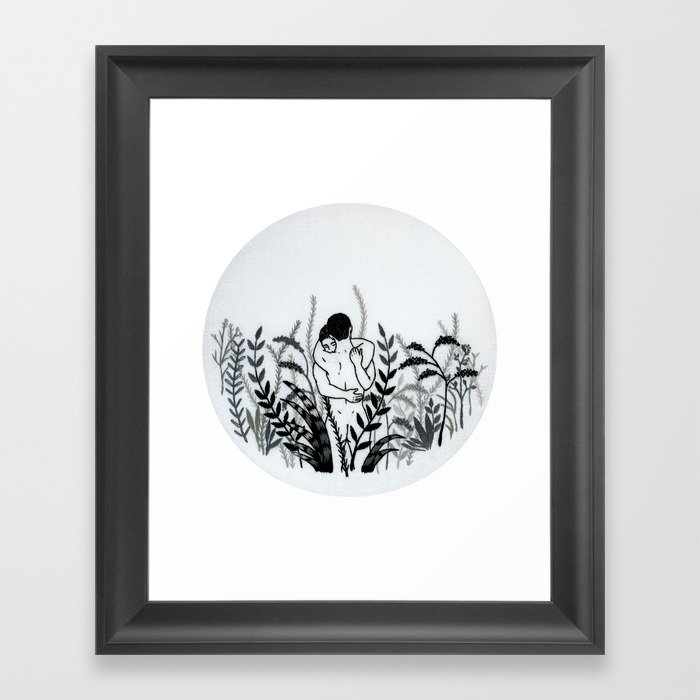 Embroidery art "Monochrome" printed/ Gay art Framed Art Print