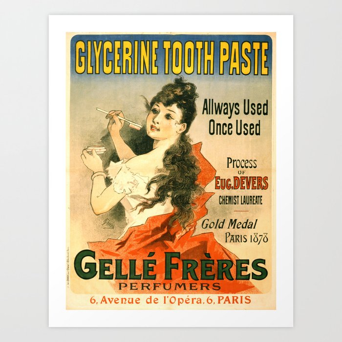 Vintage poster - Glycerine Toothpaste Art Print