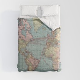 Vintage Map of The World (1912) Comforter