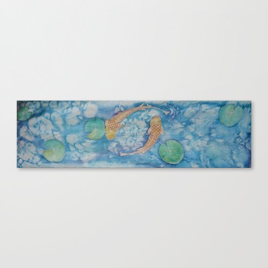 Koi Pond Batik Canvas Print