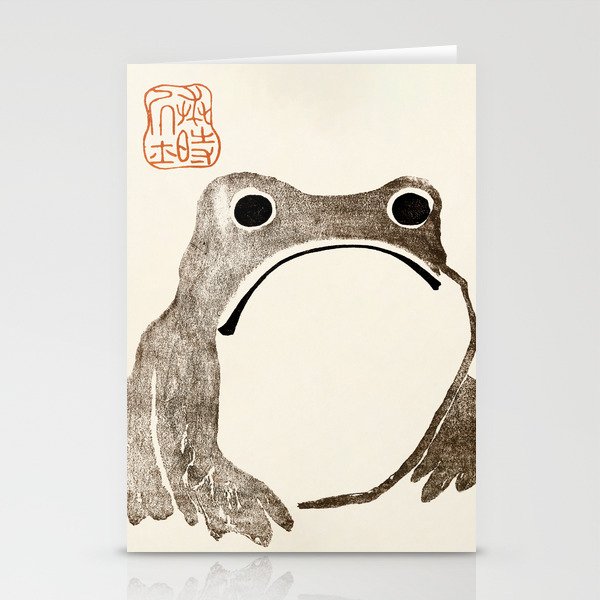 Unimpressed Frog Meika Gafu by Matsumoto Hoji 1814 - Frog Stationery Cards