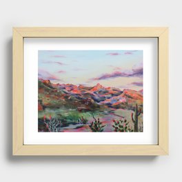 Tucson Sunset by the Catalina foot hills - Thimble peak Recessed Framed Print