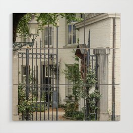 Courtyard of White Buildings Maastricht Netherlands Wood Wall Art