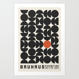Bauhaus Black Shapes and Red Dot Exhibition Poster 1923 Art Print