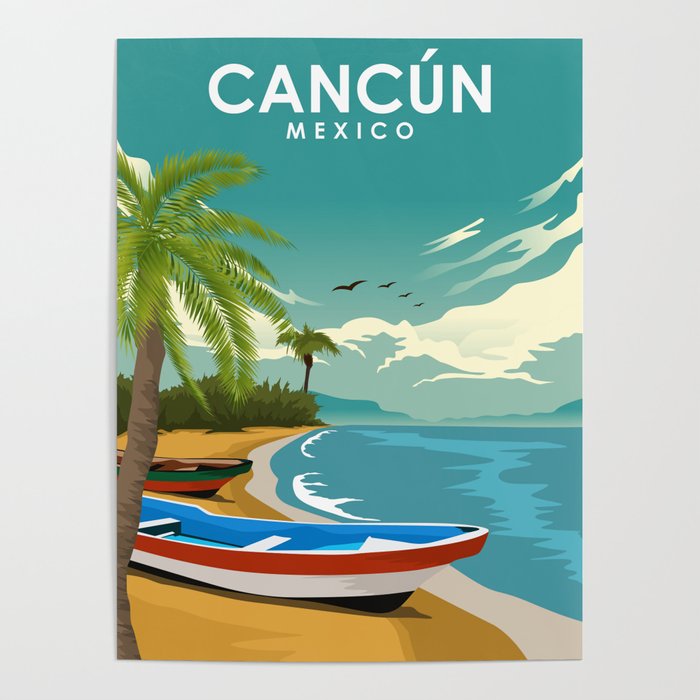 Cancun Mexico Travel Poster Poster