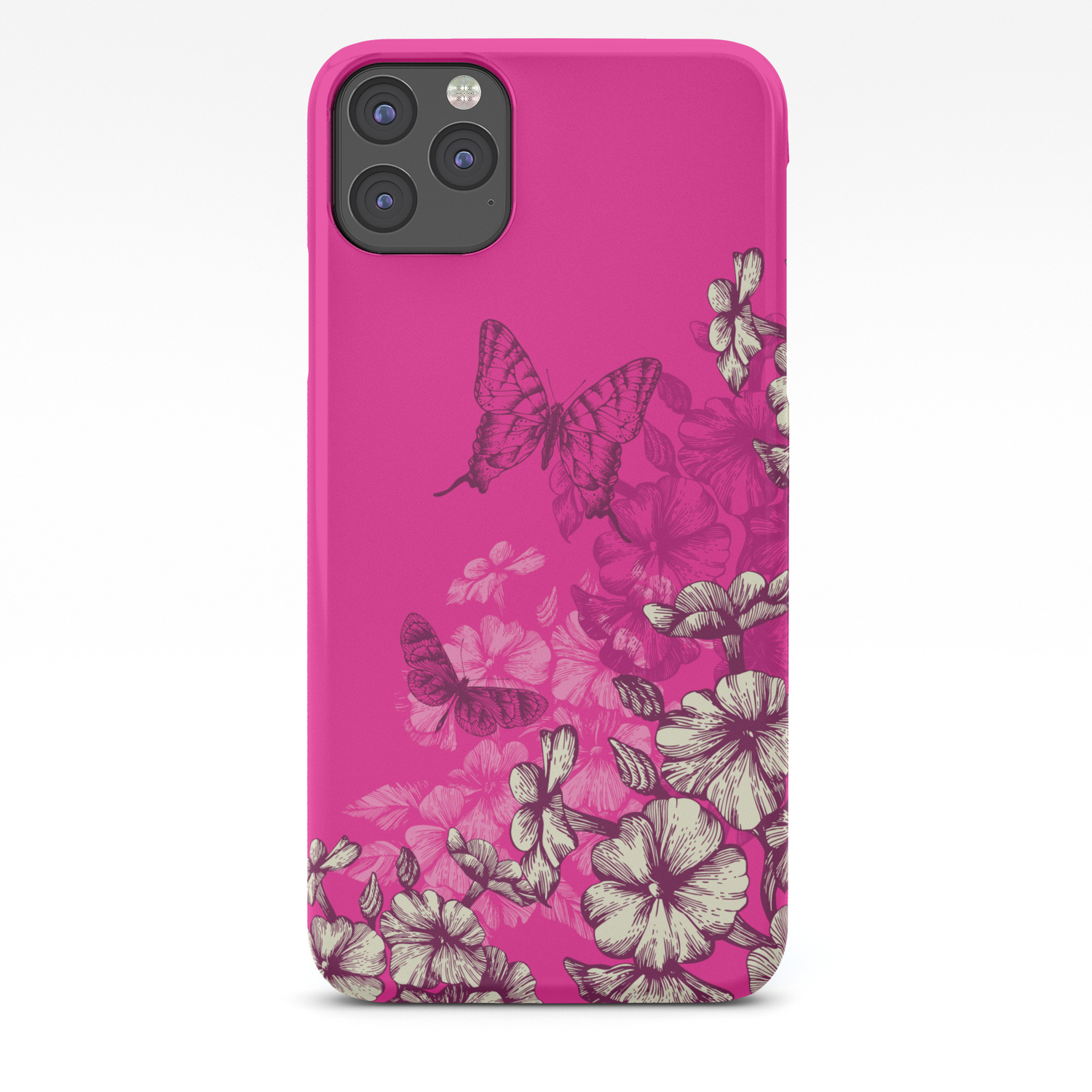 Vintage Butterfly Wallpaper Magenta Iphone Case By Onesixeightone Society6