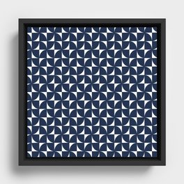 Modern navy blue geometric pattern Framed Canvas