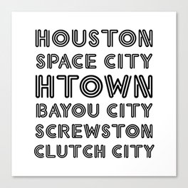 Houston Nicknames Canvas Print