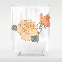 Handdrawn Roses Shower Curtain