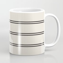 Cream & Black Thin Scandi Stripes Pattern Mug