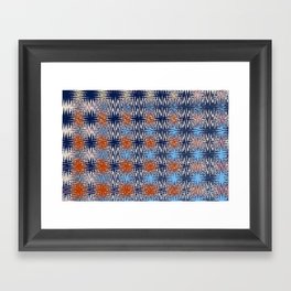 Psychedelic Blue And Red Zigzag  Framed Art Print
