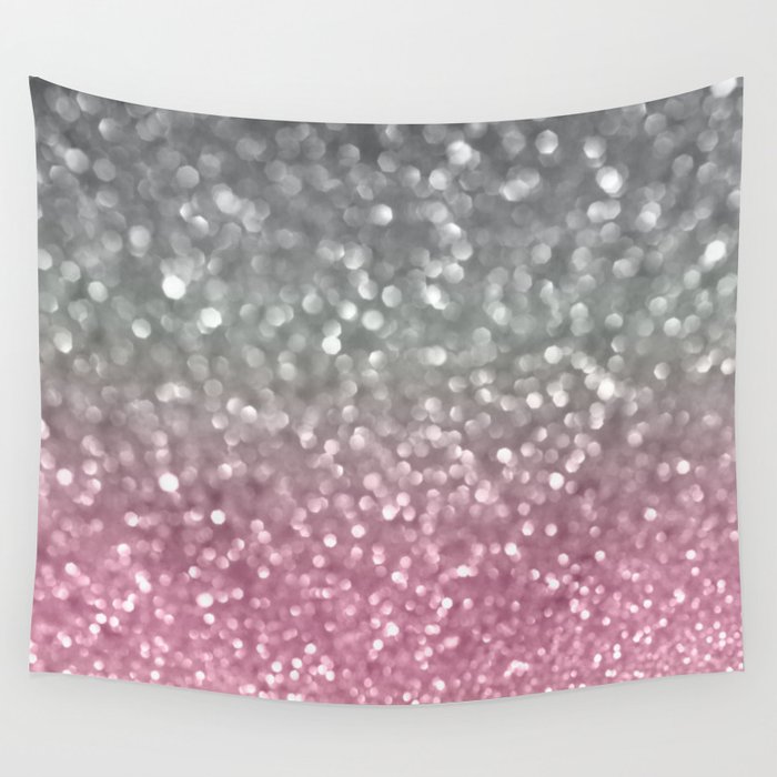 Gray and Light Pink Wall Tapestry