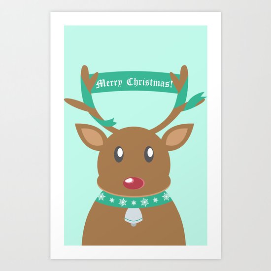 Christmas Reindeer Art Print