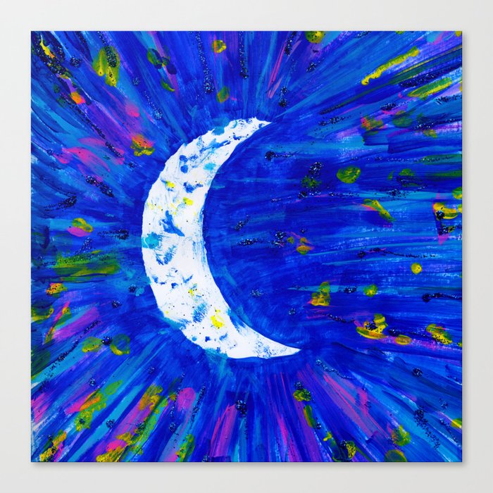 Glitter Crescent Moon Phase Canvas Print By Daydreameralley Society6