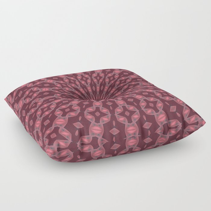 Radial Pattern In Red and Pink Floor Pillow