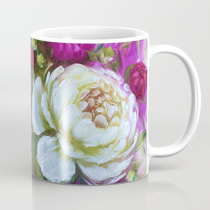 Beautiful Floral Coffee Mug | Pretty Pink Peony Flowers Microwave  Dishwasher Safe Ceramic Cup
