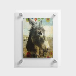 Vintage countryside cute brown hippie donkey colt Floating Acrylic Print