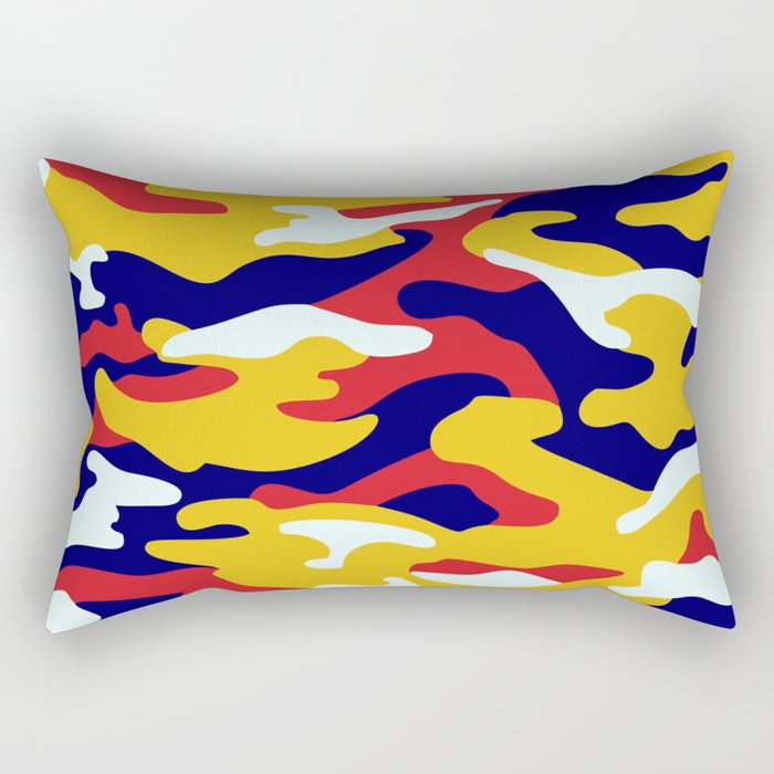 Camouflage Pattern 4 colours(Navy,Red,Yellow) Rectangular Pillow