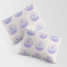 Lady in Violet lavender garden Pillow Sham