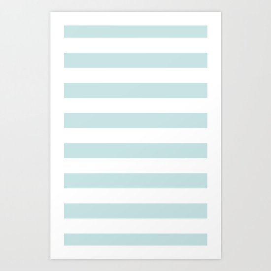 Ocean Blue Nautical Stripes Artsy Vintage Art Print