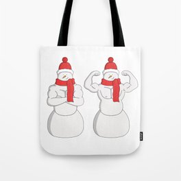 Flex Muscle Snowman Tote Bag