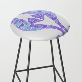 Watercolor Seahorses - Lavender and Teal Bar Stool