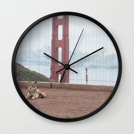 Urban Wildlife - Coyote at the Golden Gate Wall Clock