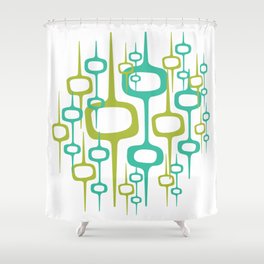 Mid Century Modern — Organic Abstract Honeycomb Pattern Shower Curtain