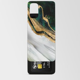 Malachite green watercolor and gold Android Card Case