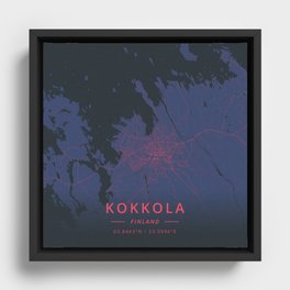 Kokkola, Finland - Neon Framed Canvas