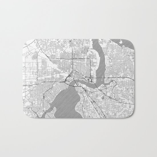 Jacksonville Map Line Bath Mat