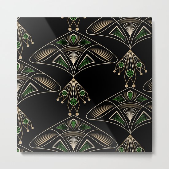 Art Deco "Emeralds " Metal Print
