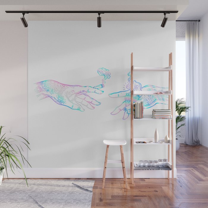 the creation of weed- holographic Wall Mural