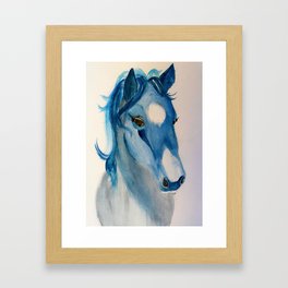 blue horse Framed Art Print