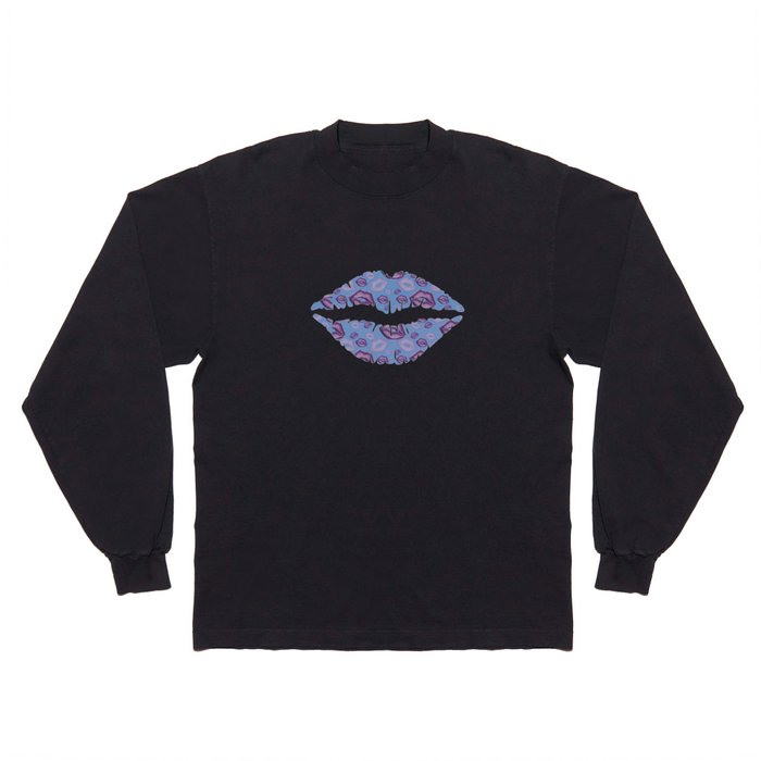 Very Periwinkle Kisses Lips in Shades of Purple Long Sleeve T Shirt