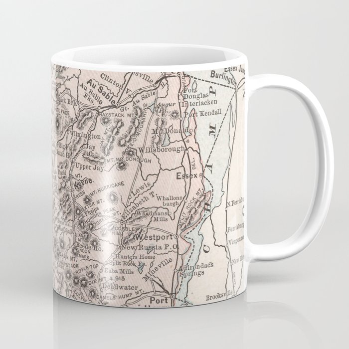Vintage Map of The Adirondack Mountains (1901) Coffee Mug