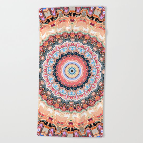 Textured Circles Abstract Beach Towel
