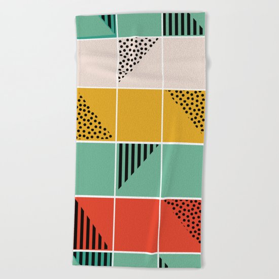 Blossom mosaic Beach Towel