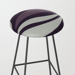 Luxury abstract ocean waves minimal pattern - Eggplant and Argent Bar Stool