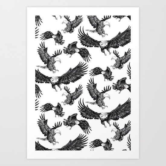 Eagles Pattern Art Print