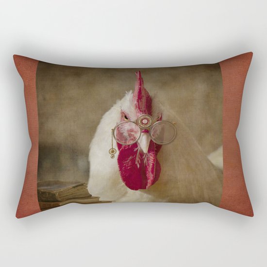 Rooster -The Professor Rectangular Pillow