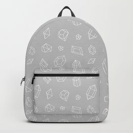 Light Grey and White Gems Pattern Backpack