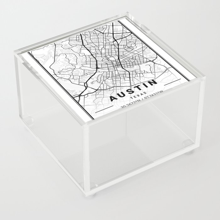 Austin tourist map Acrylic Box