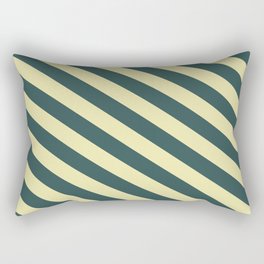 [ Thumbnail: Dark Slate Gray and Pale Goldenrod Colored Lines Pattern Rectangular Pillow ]