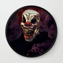 Scary Clown Purple Smoke Wall Clock