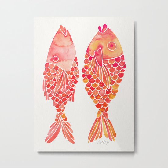 Indonesian Fish Duo – Melon Palette Metal Print